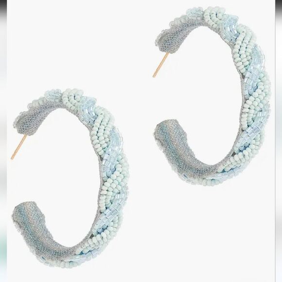 Deepa Gurnani Killian Beaded Hoop Earrings NWT - Picture 1 of 4